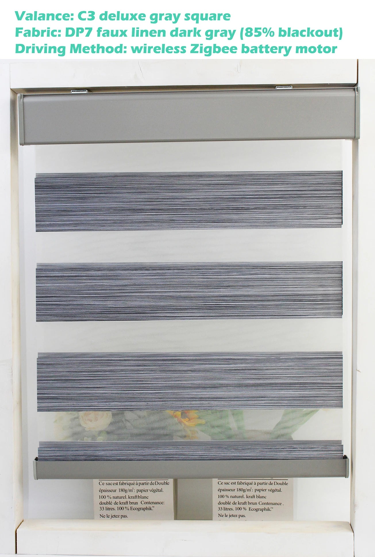 Decopedia Custom Made Zebra Blinds for Windows Motorized Roller Blinds Blackout Day and Night Window Blinds for Sliding Door - ShoreCo.Shop