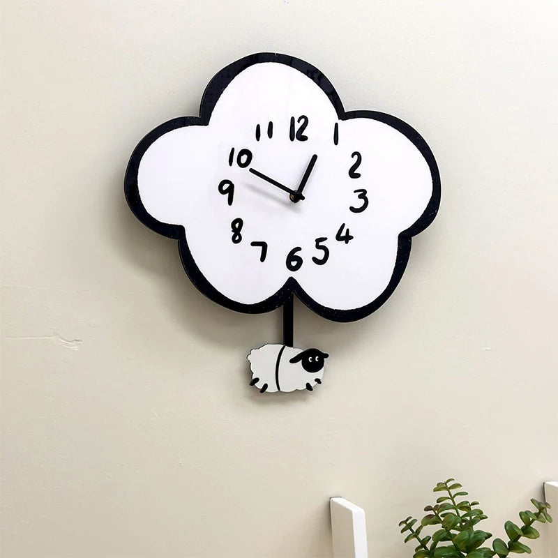 Cartoon Silent Swinging Wall Clock - Cute Home Decor for Living Room Bedroom - Room Decoration Silent Wall Clock    Home Decor Supply | Online Retail | ShoreShopper.com
