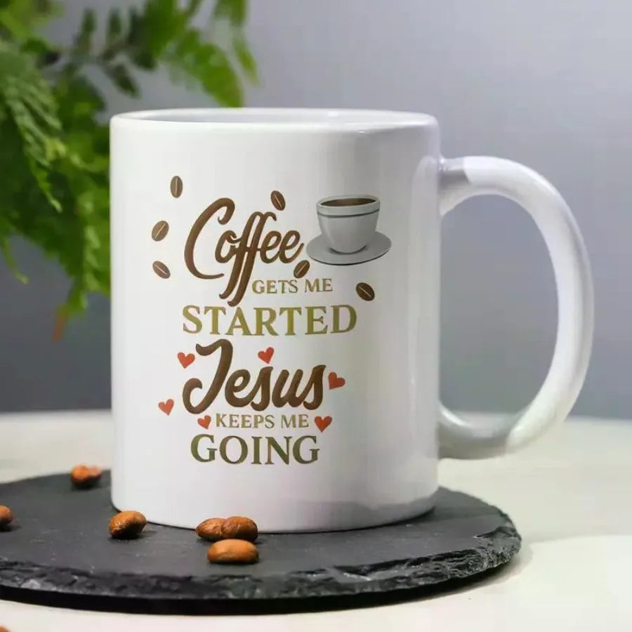3A Funny Ceramic Coffee Mug 11oz Milk Cup With Jesus And Coffee Theme With Funny Art Font Design Tea Cup    Home Decor Supply | Online Retail | ShoreShopper.com