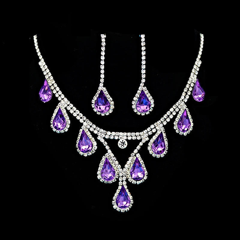 Romantic 2 Pieces/set Wedding Jewelry Set Shiny Crystal Bridal Jewelry Set Ladies Necklace Earrings    Home Decor Supply | Online Retail | ShoreShopper.com