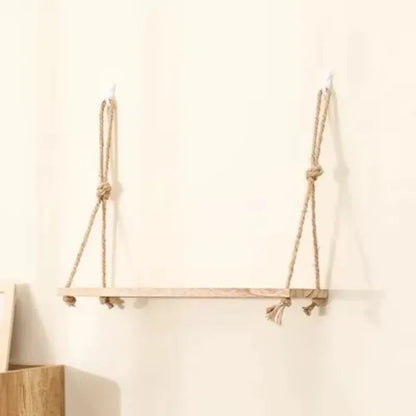 1PC 1/2/3-tier Wooden Floating Shelves for Wall Plant Flower  Hanging Rope Storager Wall Shelf Kitchen Storage    Home Decor Supply | Online Retail | ShoreShopper.com