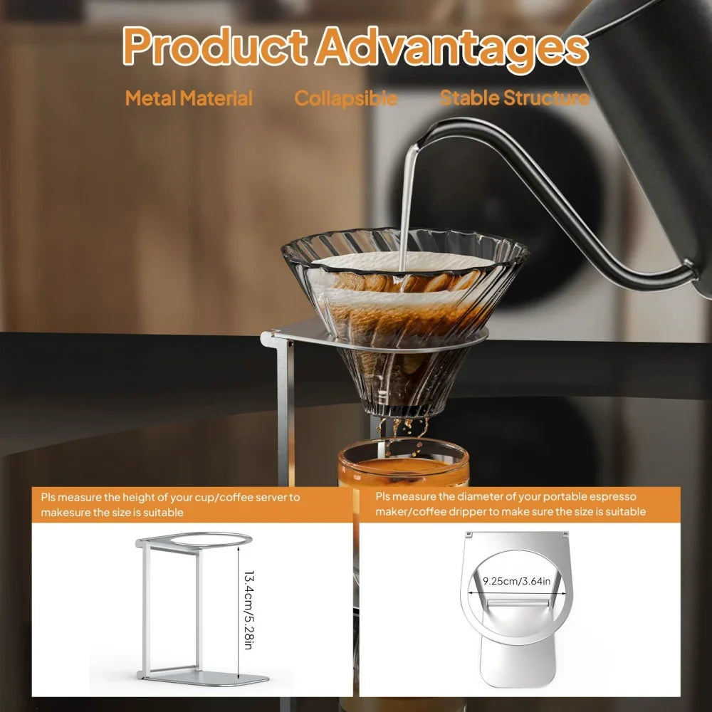 Coffee Machine Stand Drip Filter Coffee Stand Aluminum Alloy Foldable Lightweight Outdoor Quality Professional Coffee Accessorie - ShoreCo.Shop
