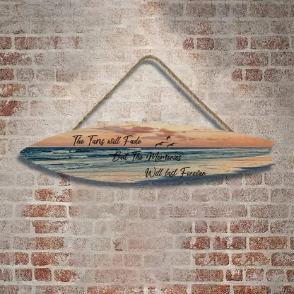 Beach Style Surfboard Wall Decor - Tropical Seascape Art on Wood-Like Material - Lightfast Design for Indoor/Outdoor Use    Your Coastal Marketplace | Shoreshopper.com