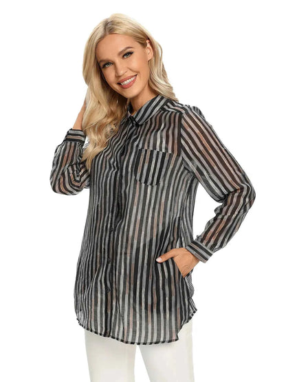 Women Woven Fashionable Casual Shirt For Spring And Autumn