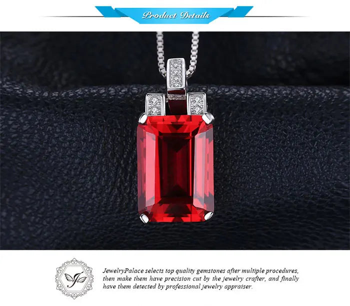 JewelryPalace 9ct Created Red Ruby 925 Sterling Silver Pendant Necklace for Women Engagement Party Jewelry Fashion Gift No Chain    Home Decor Supply | Online Retail | ShoreShopper.com