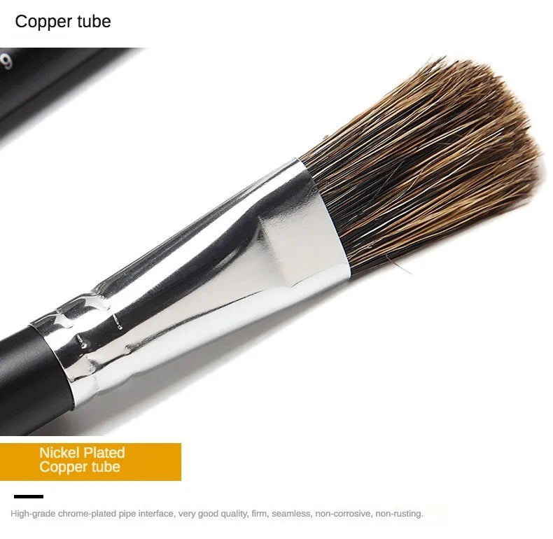 6pc new concept paintbrush wild boar mane oil painting brush water powder acrylic nail round head long black pole paintbrush set    Home Decor Supply | Online Retail | ShoreShopper.com