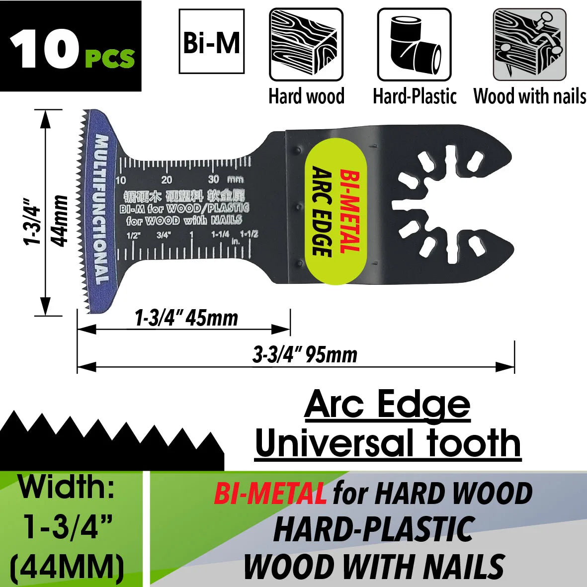 Oscillating Saw Blades Kit，Multitool Blades - Compatible with Milwaukee Dewalt  Worx Skil AEG Ryobi - ShoreCo.Shop