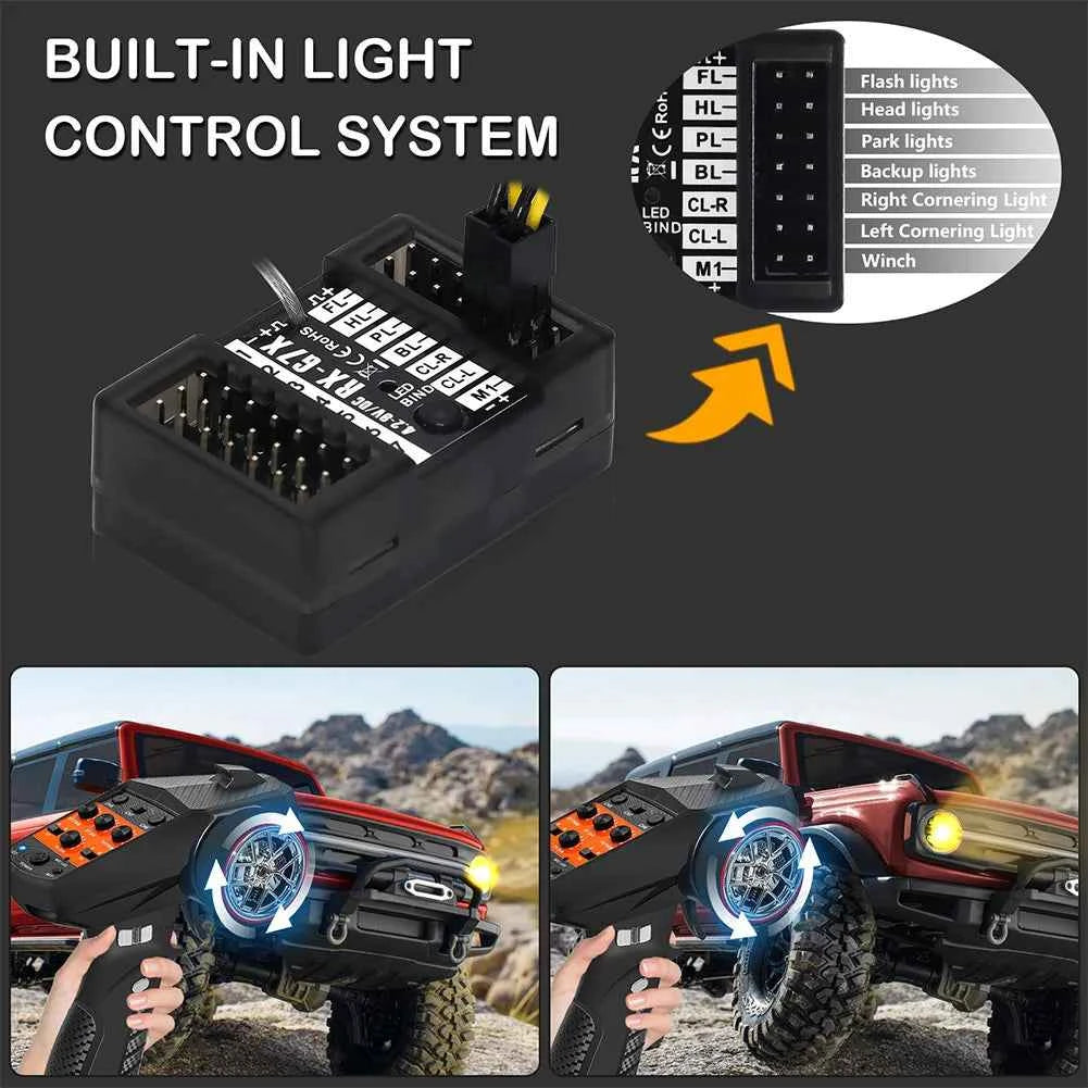 7 Channels 2.4G RC Transmitter and Receiver Anti-Jamming Remote Controller RC Controller for RC Car RC Crawler RC Boat