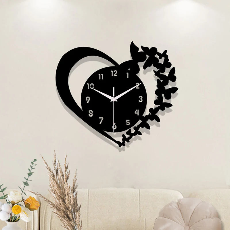 Heart shaped frameless design acrylic silent clock living room bedroom home decoration Mother's Day New Year Easter gift    Home Decor Supply | Online Retail | ShoreShopper.com