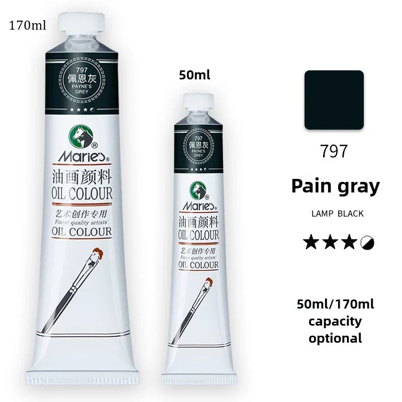 Marie's Oil Paint 170ML Oil Painting Art Creation Pigment Large Oil Paint Paint Single Commonly Used 24 Colors    Home Decor Supply | Online Retail | ShoreShopper.com