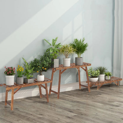 3 Tier Wood Ladder Shelf Corner Plant Stand Indoor Outdoor Flower Pot Rack    Home Decor Supply | Online Retail | ShoreShopper.com
