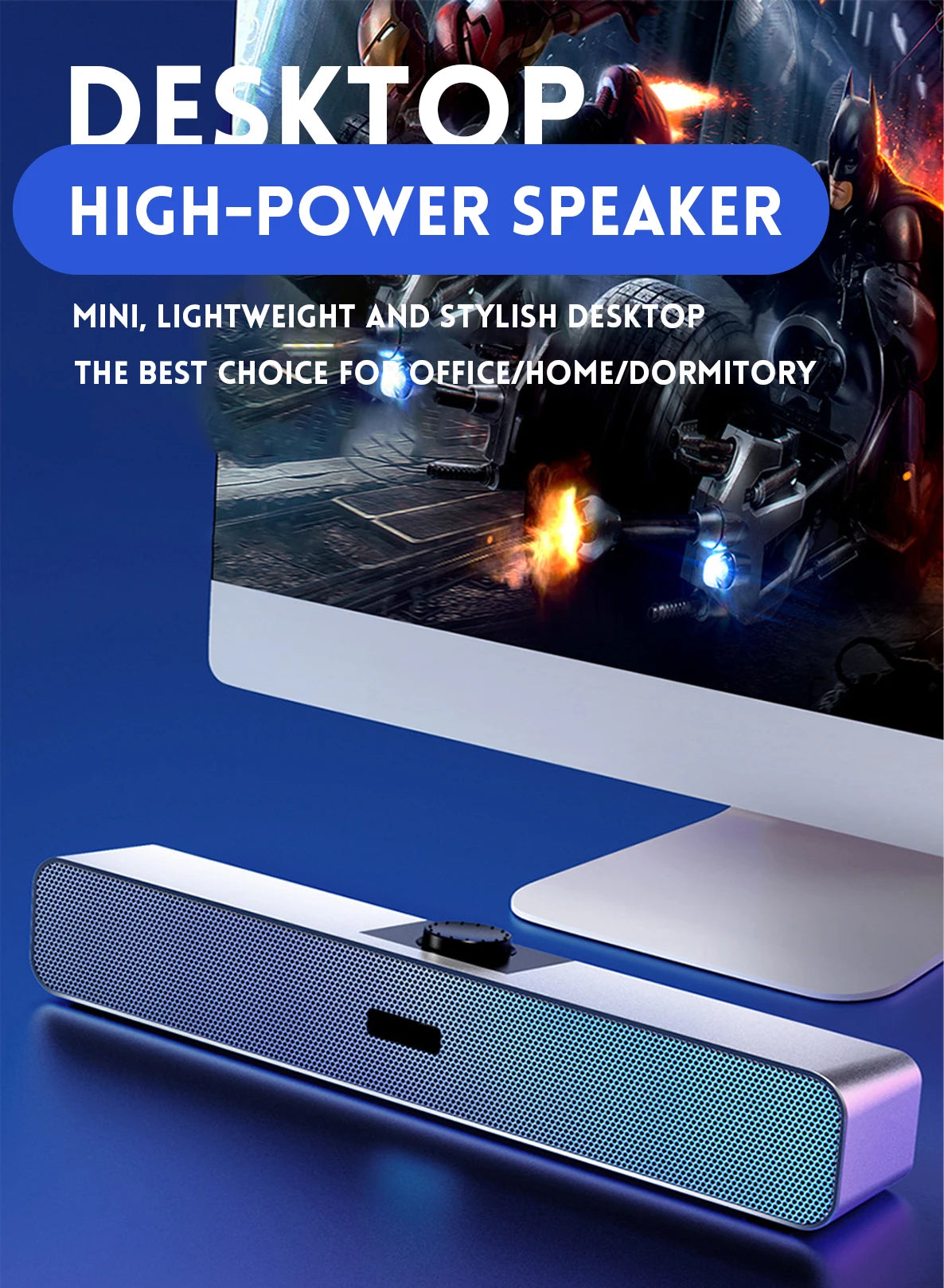 B Computer Speakers with 3.5 mm Aux, Small PC Speakers Powered by USB, USB Soundbar for Monitor，Wired USB Desktop Speaker,    Home Decor Supply | Online Retail | ShoreShopper.com