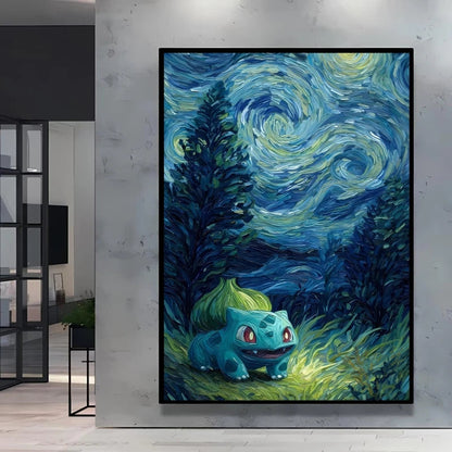 Van Gogh Style Pokemon Pikachu Wall Decoration Multiple Characters Are Available Creating A Unique Artistic Space for Your Home    Home Decor Supply | Online Retail | ShoreShopper.com