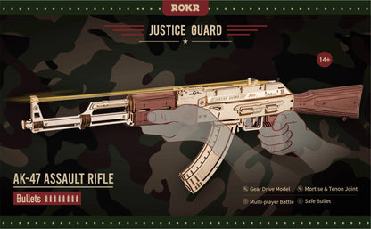 Robotime Rokr Automatic Rifle AK47 3D Wooden Gun Funny DIY Building Block Toys for Kids Adults Justice Guard Wooden PuzzleLQ901    Home Decor Supply | Online Retail | ShoreShopper.com