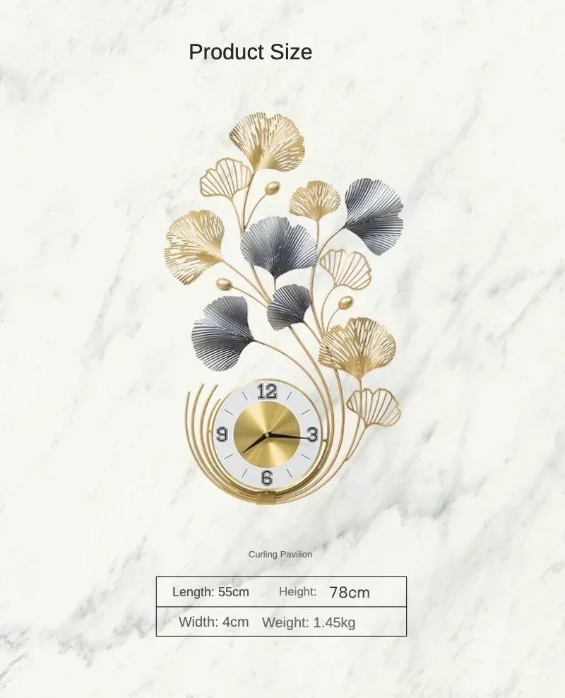 78cm Ginkgo Biloba Wall decoration, big size metal iron crafts, home clock,silent living room, and porch decoration art    Home Decor Supply | Online Retail | ShoreShopper.com
