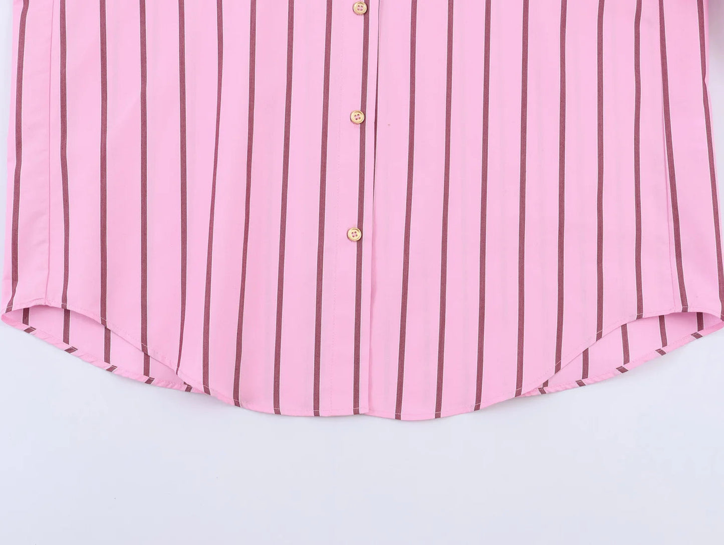 HH Women Spring Casual Shirt Pink Striped Lapel Long Sleeve Single Breasted Fashion Female Elegant Loose Versatile Blouse Mujer    Your Coastal Marketplace | Shoreshopper.com