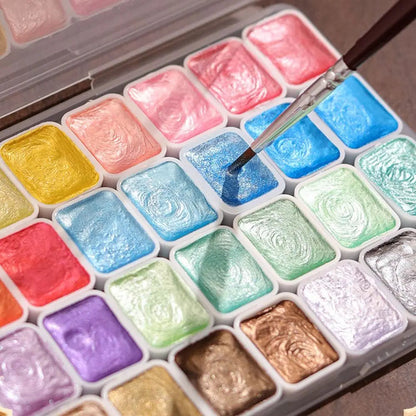 12/24/35/48Color Pearlescent Solid Watercolor Paint Multifunctional Painting Tool Set Painting Paint DIY Watercolor Sets    Home Decor Supply | Online Retail | ShoreShopper.com