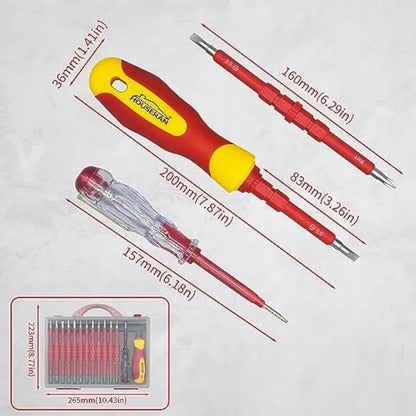9714B 500V Insulated Screwdriver Set 12Pcs Double-Ended Insulated Screwdriver Tool with Non-Slip Handle All-in-One Prem    Home Decor Supply | Online Retail | ShoreShopper.com