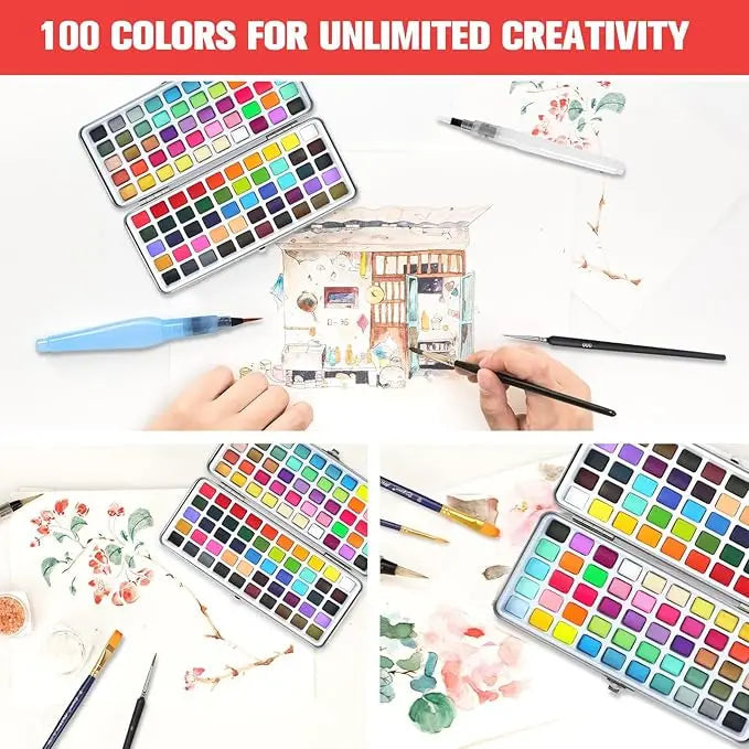 The 50/72/90/100/128/168 watercolor paint set includes a palette, brushes, drawing pens, professional painting supplies    Home Decor Supply | Online Retail | ShoreShopper.com