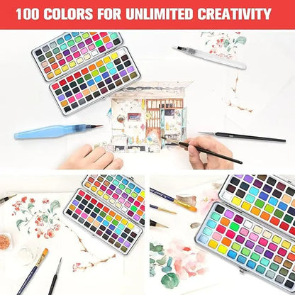 The 50/72/90/100/128/168 watercolor paint set includes a palette, brushes, drawing pens, professional painting supplies    Home Decor Supply | Online Retail | ShoreShopper.com