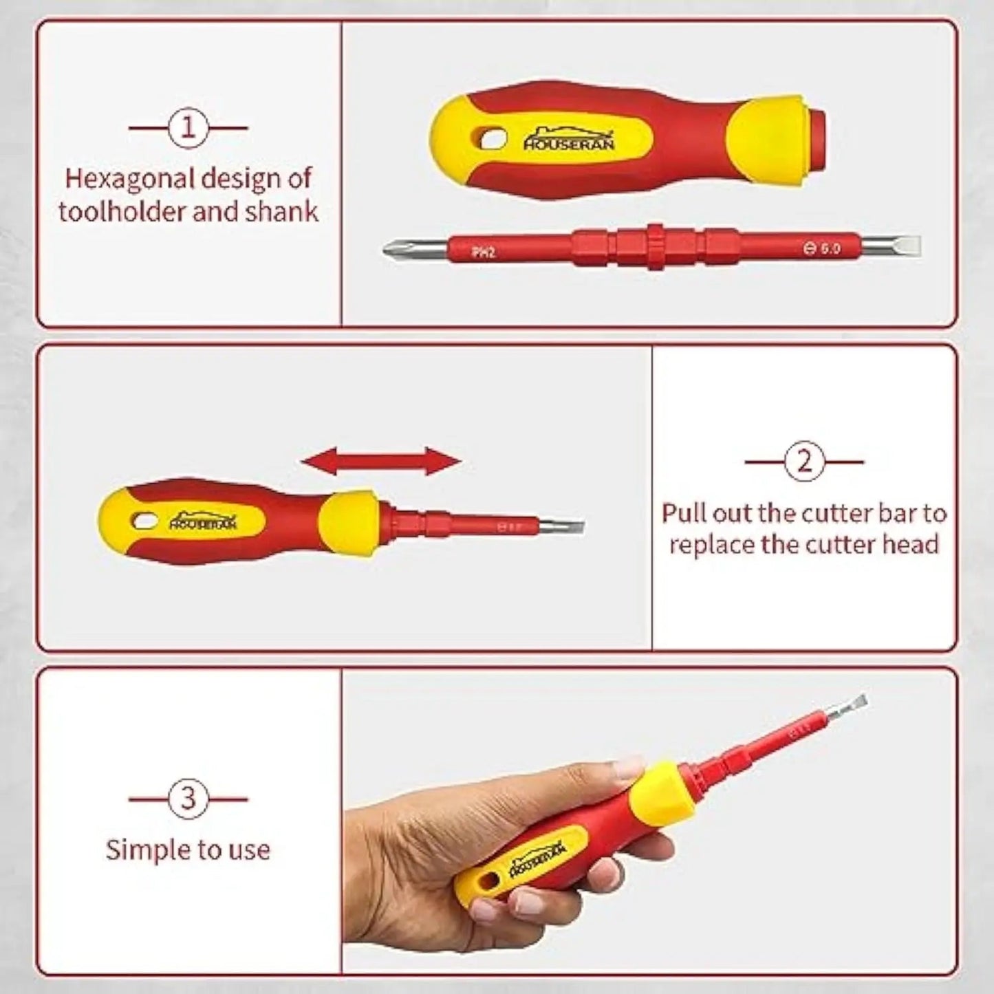 9714B 500V Insulated Screwdriver Set 12Pcs Double-Ended Insulated Screwdriver Tool with Non-Slip Handle All-in-One Prem    Home Decor Supply | Online Retail | ShoreShopper.com