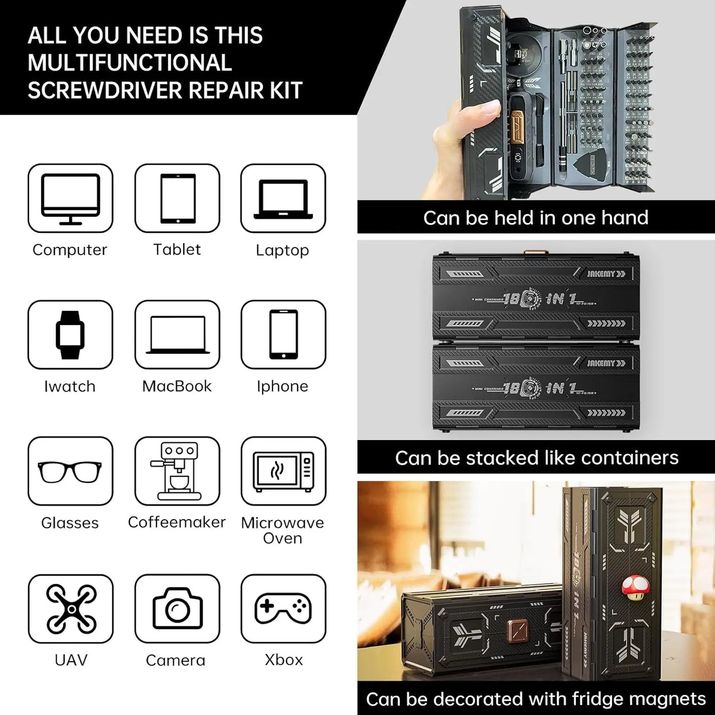 Professional 160-Bit Magnetic Screwdriver Set, 21 Precision Types for Laptop Watch Xbox Console Glasses Doorbell DIY Electronics    Home Decor Supply | Online Retail | ShoreShopper.com