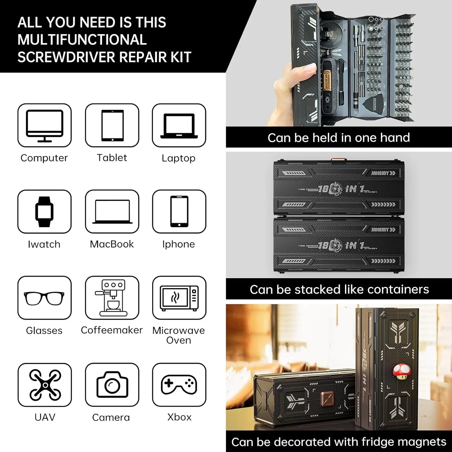 Professional 160-Bit Magnetic Screwdriver Set, 21 Precision Types for Laptop Watch Xbox Console Glasses Doorbell DIY Electronics    Home Decor Supply | Online Retail | ShoreShopper.com