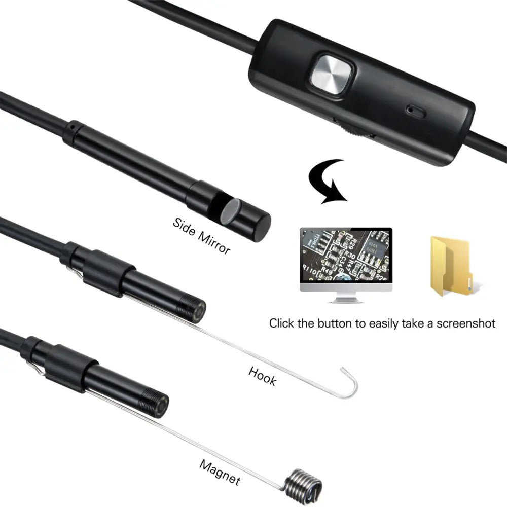 7.0MM TYPE-C Endoscope Camera IP67 Waterproof 6 LEDs Adjustable USB Android Flexible Inspection Borescope Cameras for Phone PC    Home Decor Supply | Online Retail | ShoreShopper.com