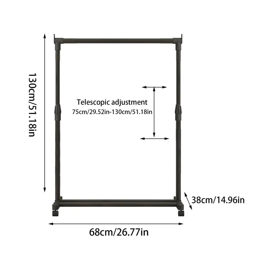 Clothes Rack With Wheels Metal Telescopic Adjustable Laundry Shop Living Room Bedroom Garment Rack Heavy-duty Standing Hanger    Home Decor Supply | Online Retail | ShoreShopper.com