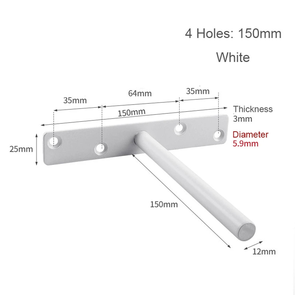 T Shape Concealed Shelf Brackets Floating  Wall Shelf Supports Screw Mounting Plate Multi sizes Metal Brackets    Home Decor Supply | Online Retail | ShoreShopper.com