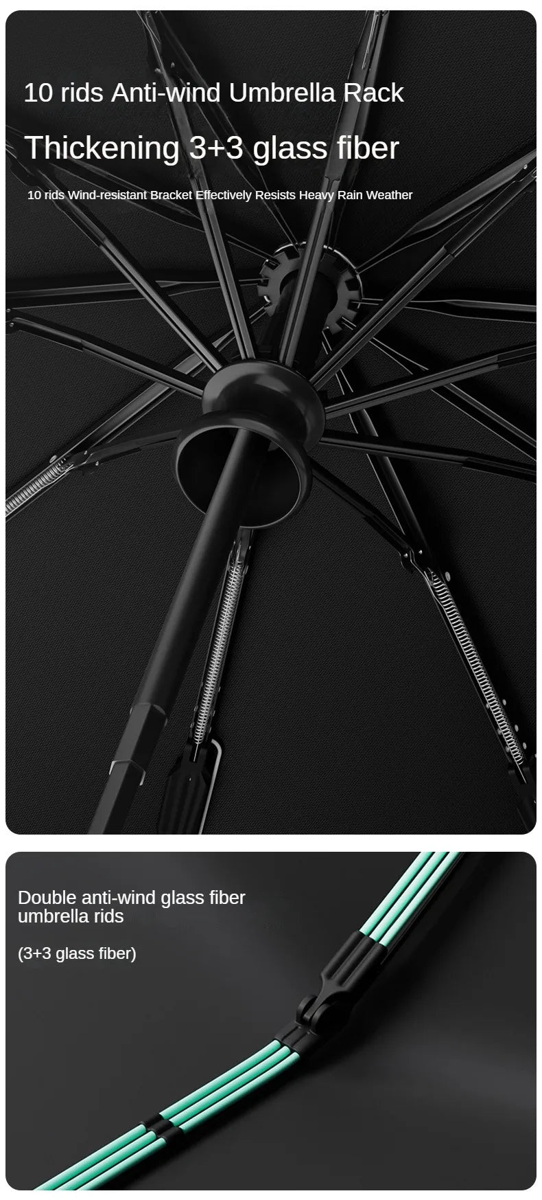 Mechanical handle umbrella, widened strap umbrella, automatic umbrella, large, sturdy, wind resistant, men's minimalist umbrella    Your Coastal Marketplace | Shoreshopper.com