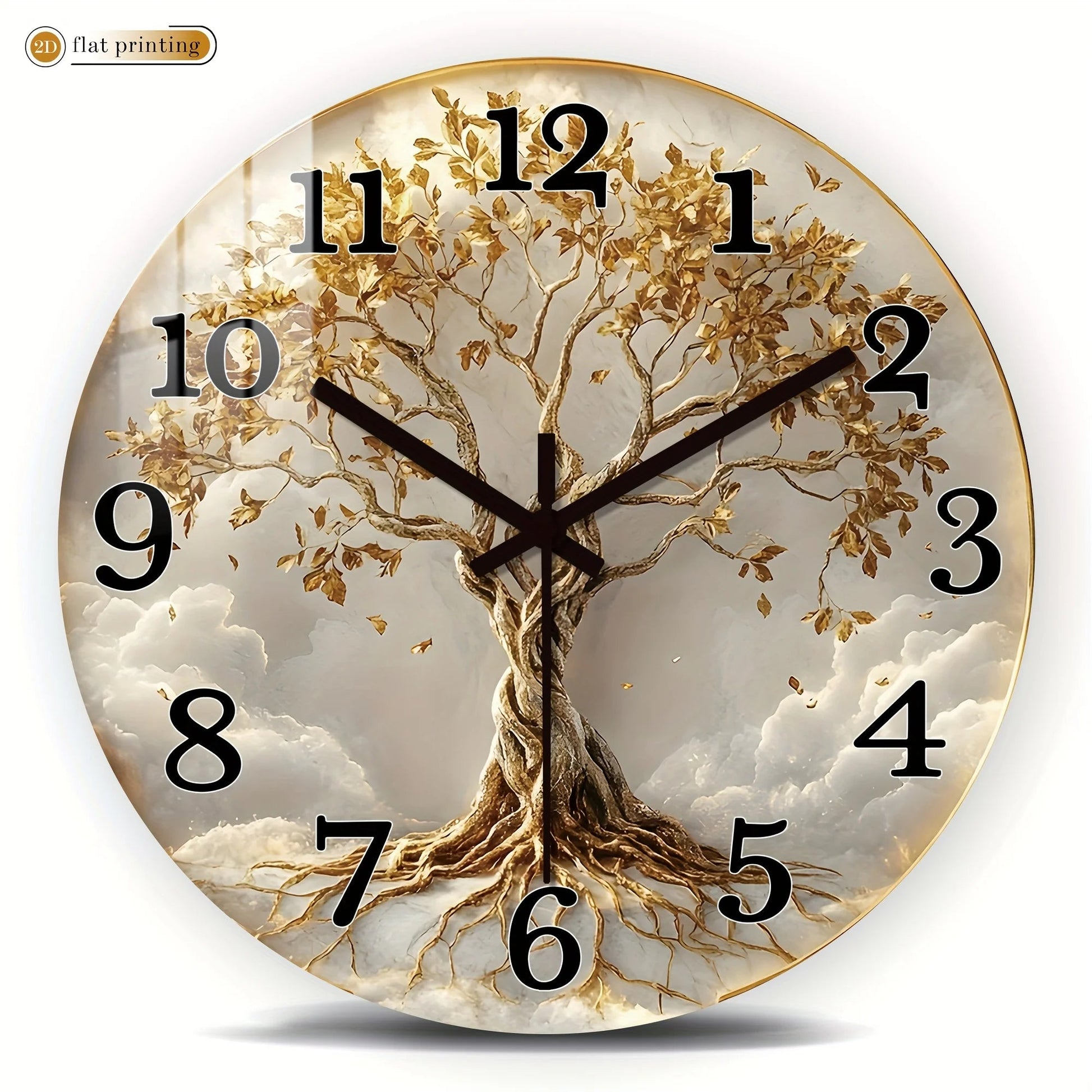 Modern Minimalist Tree of Life Wall Clock - Silent Non-Ticking, Elegant Golden Branches & Roots Design, Battery-Powered    Home Decor Supply | Online Retail | ShoreShopper.com