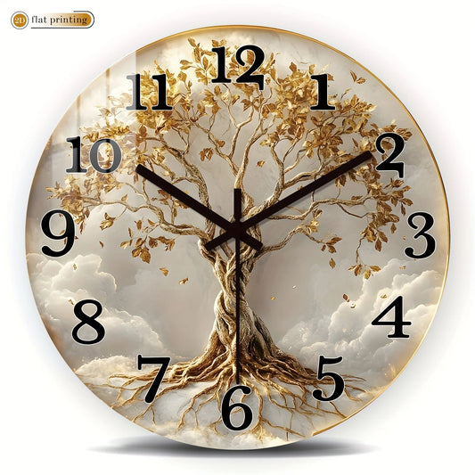 Modern Minimalist Tree of Life Wall Clock - Silent Non-Ticking, Elegant Golden Branches & Roots Design, Battery-Powered    Home Decor Supply | Online Retail | ShoreShopper.com