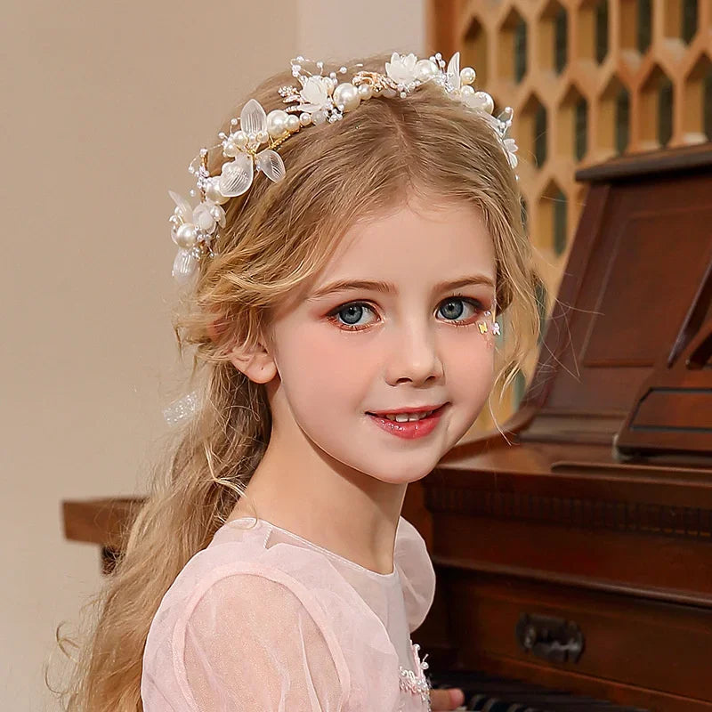 Children's Headwear Elegant Flower Wreath Fairy Crown Headband Princess Children's Hair Birthday Performance Runway Accessories    Your Coastal Marketplace | Shoreshopper.com