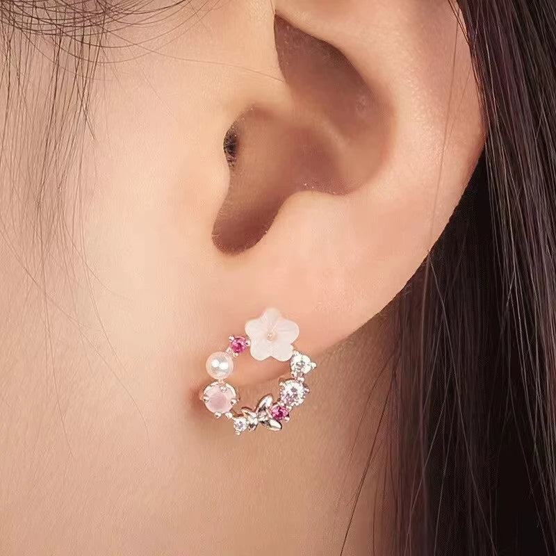4 Pieces Rose Gold-color Lady Flower Fashion Accessories Zircon Simple Ornate Exquisite Necklace Ring Earrings Jewelry Set    Home Decor Supply | Online Retail | ShoreShopper.com