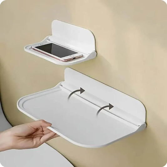 1pc Foldable Wall-mounted Shelf, For Bathroom, Toilet, Kitchen, Bedside, No Drilling Phone Storage, Wifi Router Storage    Home Decor Supply | Online Retail | ShoreShopper.com
