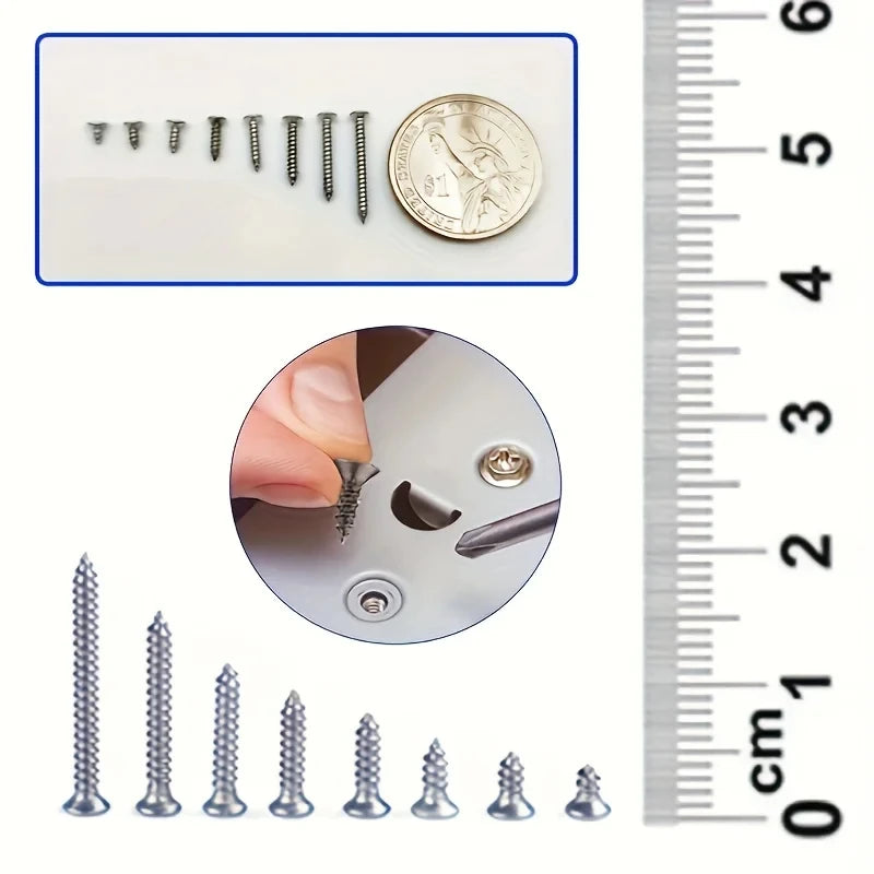400pcs Self Tapping Wood Screws Set M2 Phillips Flat Head Sheet Metal Screw Self Tapping Screws Assortment Kit    Home Decor Supply | Online Retail | ShoreShopper.com