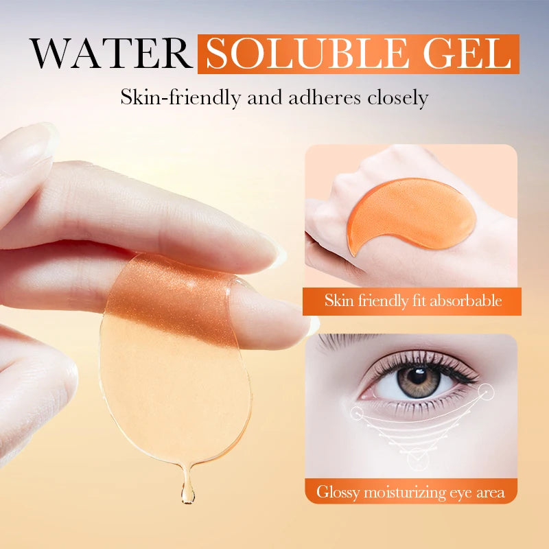 BIOAQUA Vitamin C & Collagen Eye Mask (80 Count) - Brightening Under Eye Patches for Dark Circles, Puffiness, and Anti-Aging Hydration - ShoreCo.Shop