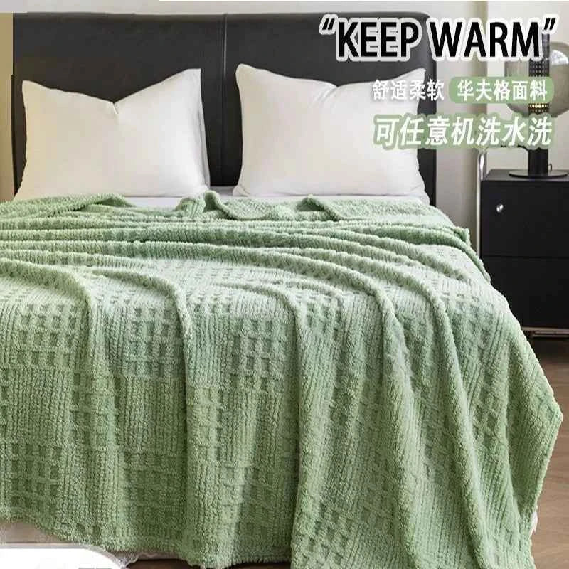 Soft Plush Blanket Warn Bed Cover Office Napping Blanket Thick Ball Wool Casual Air Conditioning Blanket