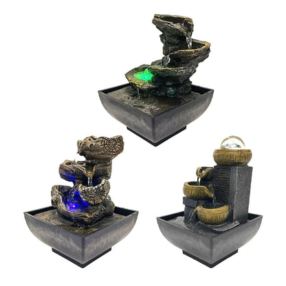 4 Tier Tabletop Water Fountain with Pump Ornament Flowing Water Relaxation Waterfall Fountain for Garden Desk Feng Shui Decor    Home Decor Supply | Online Retail | ShoreShopper.com