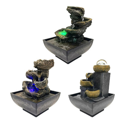 4 Tier Tabletop Water Fountain with Pump Ornament Flowing Water Relaxation Waterfall Fountain for Garden Desk Feng Shui Decor    Home Decor Supply | Online Retail | ShoreShopper.com