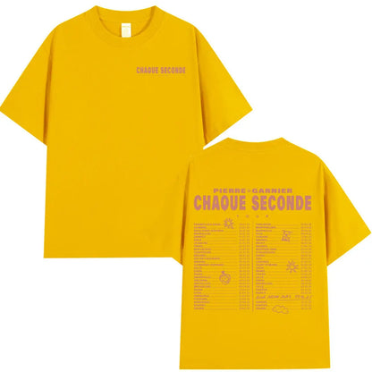 Pierre Garnier Chaque Seconde Tour Merch T-shirts Hip Hop Fashion T-shirt Women Men's Clothing Cotton Casual Oversized T Shirts    Home Decor Supply | Online Retail | ShoreShopper.com