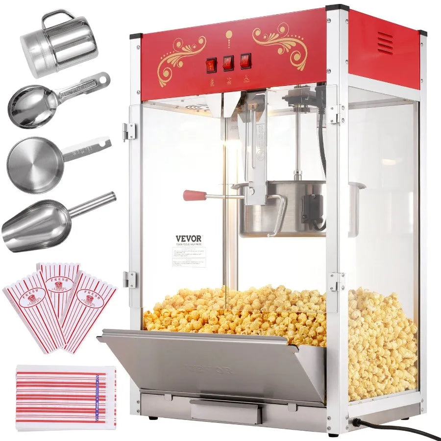 Popcorn Popper Machine Countertop Popcorn Maker 1615W 16 Oz Red    Home Decor Supply | Online Retail | ShoreShopper.com