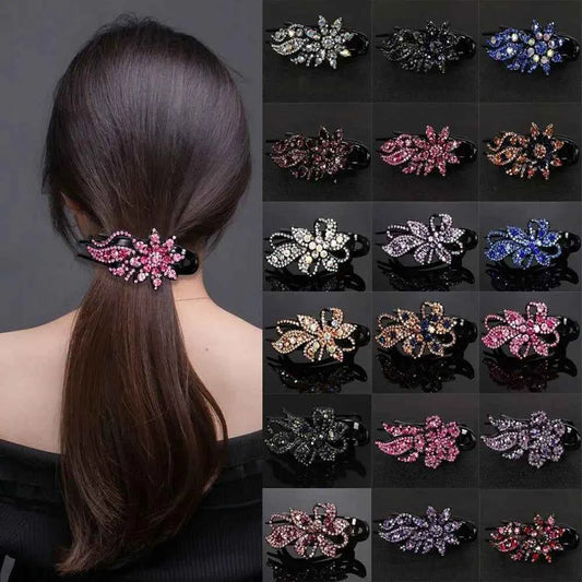1pcs Ponytail Headwear Headwear Hair Accessories Duckbill Clip Hair Claws Hairgrip Women Hair Clips Rhinestone Hairpin