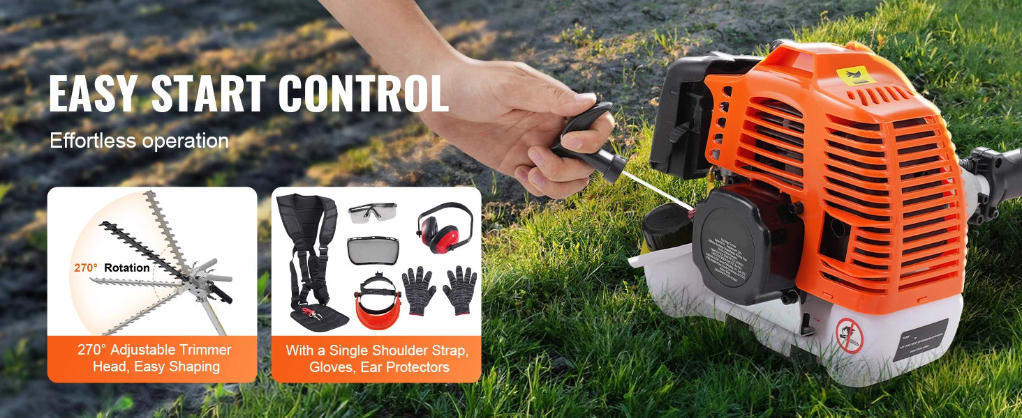 SucceBuy 33CC 6-in-1Multi-Functional Trimming Tools Gas Hedge Trimmer Weed Eater String TrimmerBrush Cutter Pole Saw Chainsaw    Home Decor Supply | Online Retail | ShoreShopper.com