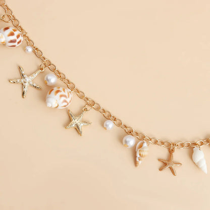 Bohemian Summer Beach Shell Waist Link Imitation Pearl Sea Star Conch Pendant Body Chain for Women Fashion Jewelry Accessories    Your Coastal Marketplace | Shoreshopper.com