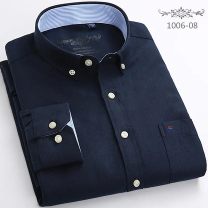 New in shirt long-sleeve shirts for men slim fit formal plian shirt single pocket office clothes soft plaid cotton designer tops    Home Decor Supply | Online Retail | ShoreShopper.com