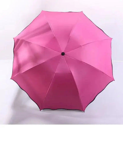 Umbrella Encountering Water Flowering 3-Fold Handheld Travel Umbrella UV Protection Portable Rain Umbrella with Parasol Frame    Your Coastal Marketplace | Shoreshopper.com