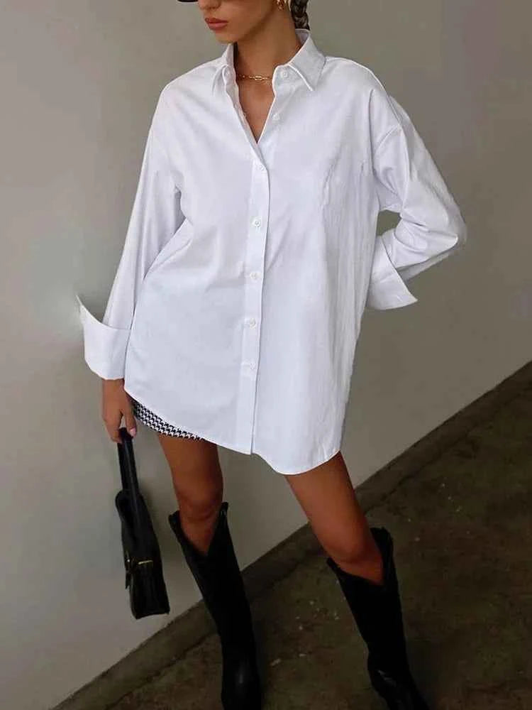 Women's Shirt Beautiful Cotton Oversized Candy Colors Shirts & Blouses Long SleevesSolid Green Blouses for Women Fashion 2025