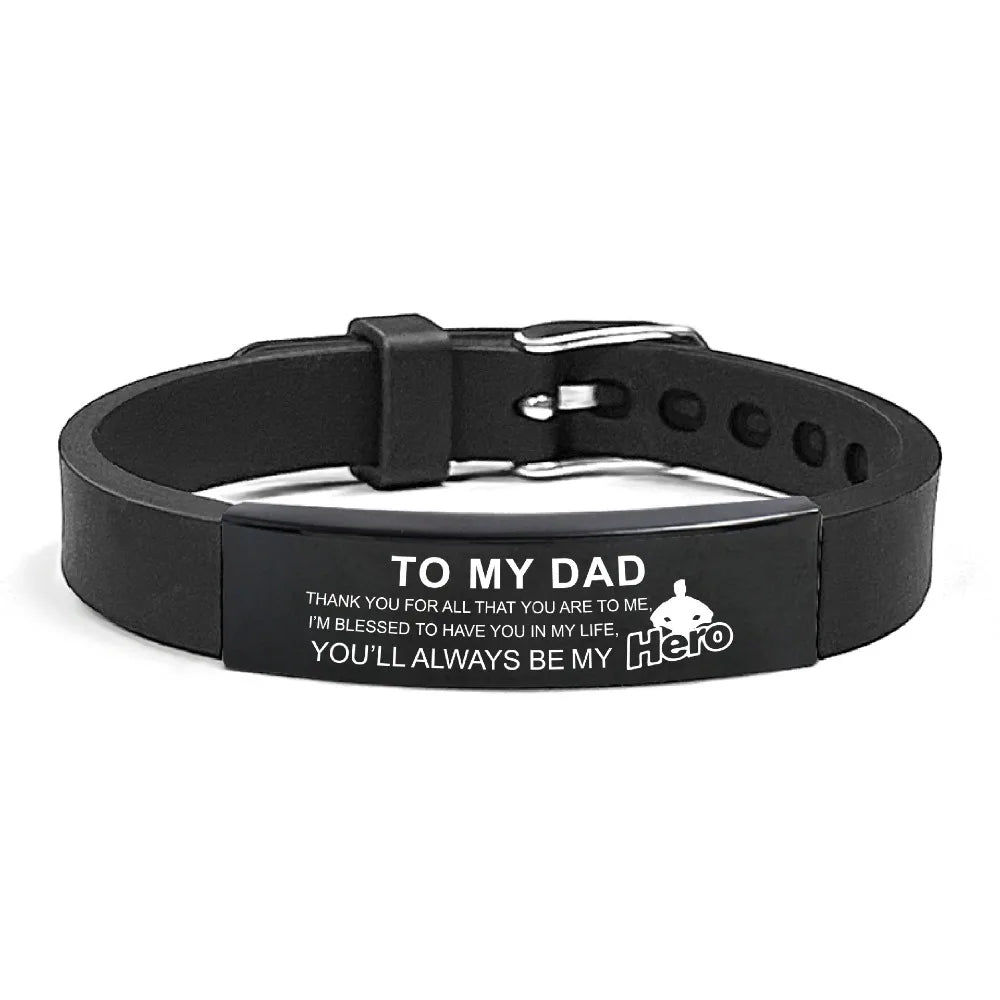 Father's Day Gifts Inspirational Quote Bracelets Stainless Steel Adjustable Family Bracelets Wristband Bracelet for Father    Your Coastal Marketplace | Shoreshopper.com